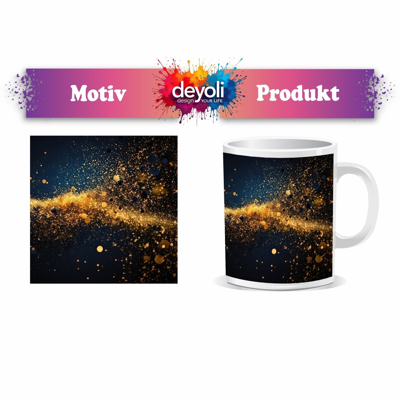 Motivtasse Ein Tanz aus Licht und Glanz im dunklen Kosmos. - deyoli