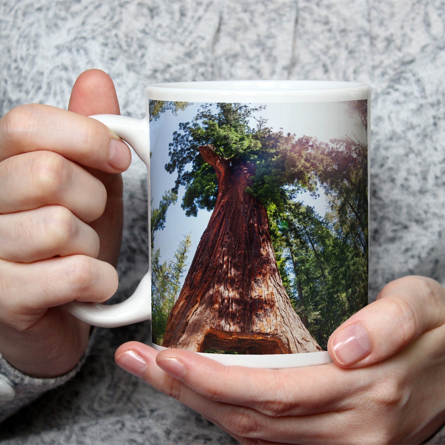 Motivtasse Ein Tor im Baum – Natur wird zur Passage. - deyoli