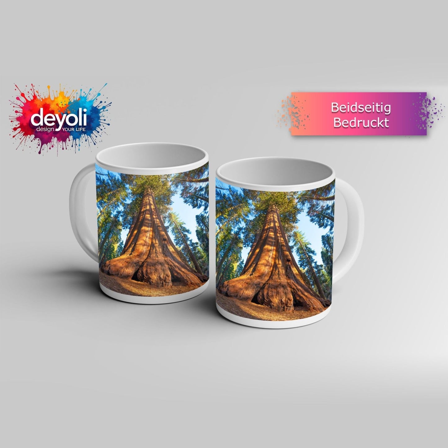 Motivtasse Ein Waldgigant im Lichtspiel des Morgens. - deyoli