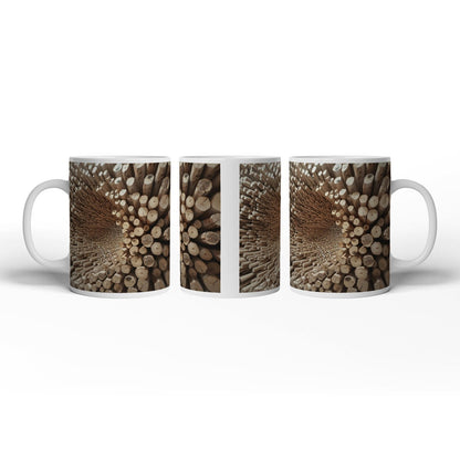 Motivtasse Ein Wirbel aus Holz – chaotisch, doch voller Ordnung. - deyoli