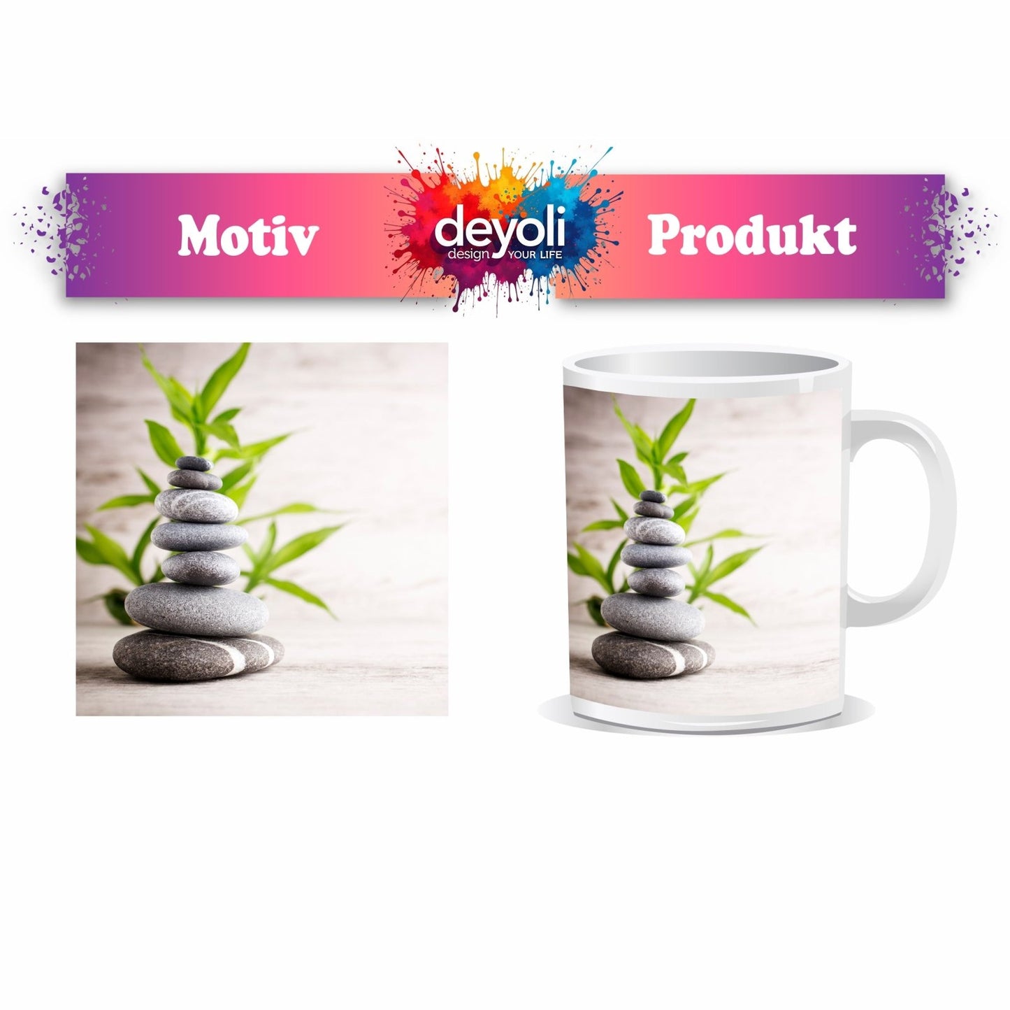 Motivtasse Eleganz der Stille – Harmonie in geschichteter Form. - deyoli