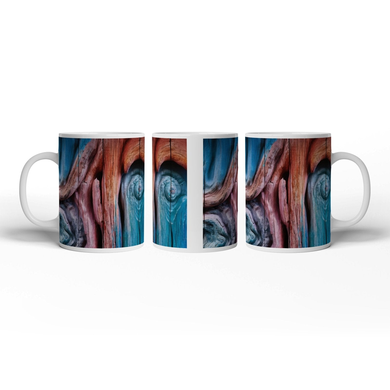 Motivtasse Farbenflut im Holz – Natur als lebendige Leinwand. - deyoli
