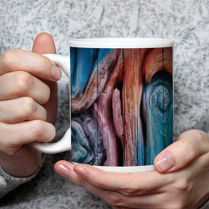 Motivtasse Farbenflut im Holz – Natur als lebendige Leinwand. - deyoli