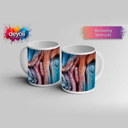 Motivtasse Farbenflut im Holz – Natur als lebendige Leinwand. - deyoli