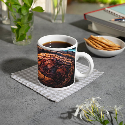 Motivtasse Feurige Maserung – Natur malt in Flammenfarben. - deyoli
