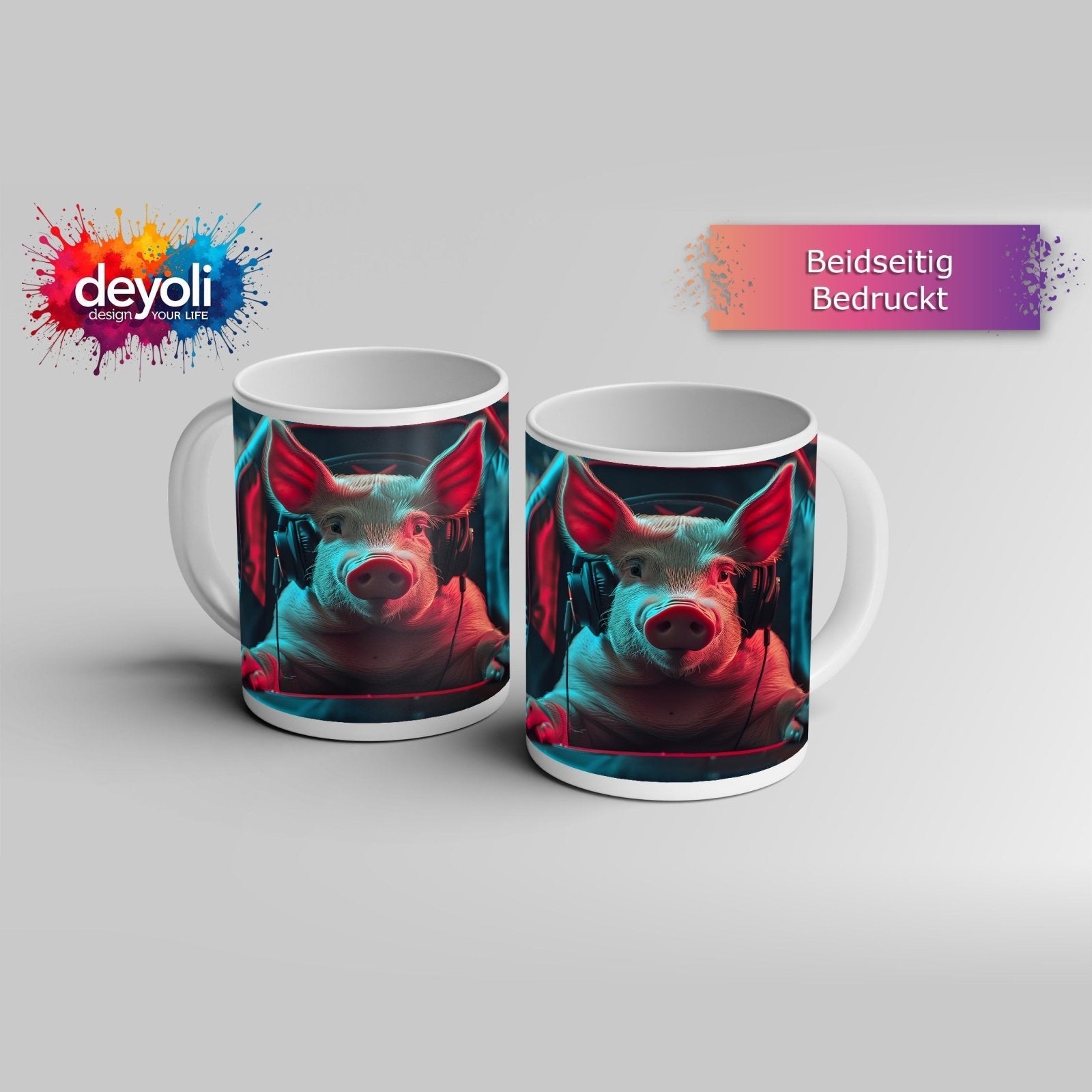 Motivtasse Gamer - Schwein – bereit für das nächste große Match. - deyoli