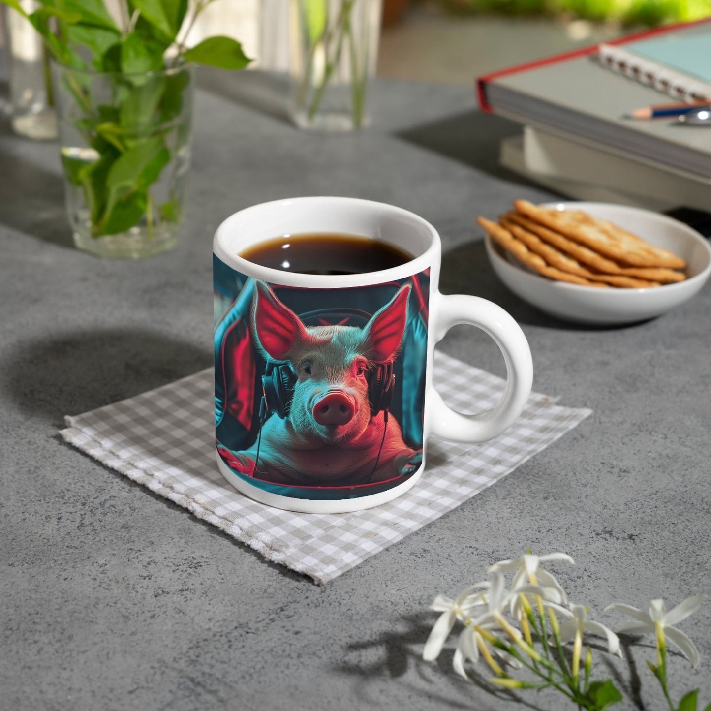 Motivtasse Gamer - Schwein – bereit für das nächste große Match. - deyoli