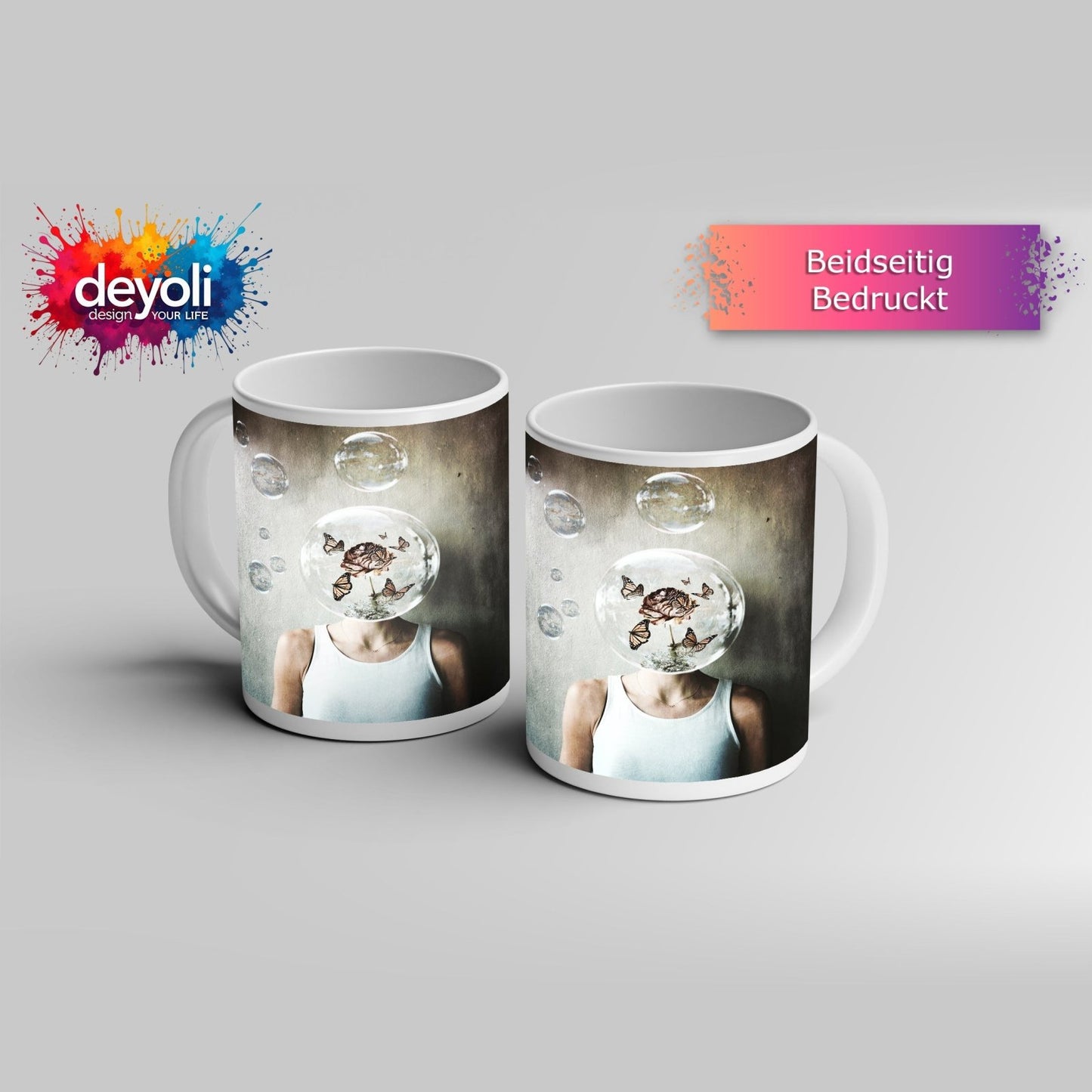 Motivtasse Gedanken wie Seifenblasen – flüchtig, schön, surreal. - deyoli