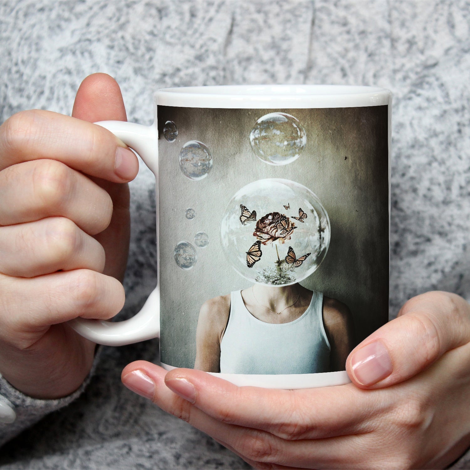 Motivtasse Gedanken wie Seifenblasen – flüchtig, schön, surreal. - deyoli