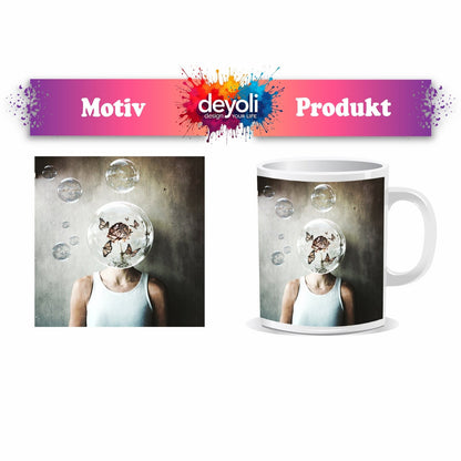 Motivtasse Gedanken wie Seifenblasen – flüchtig, schön, surreal. - deyoli