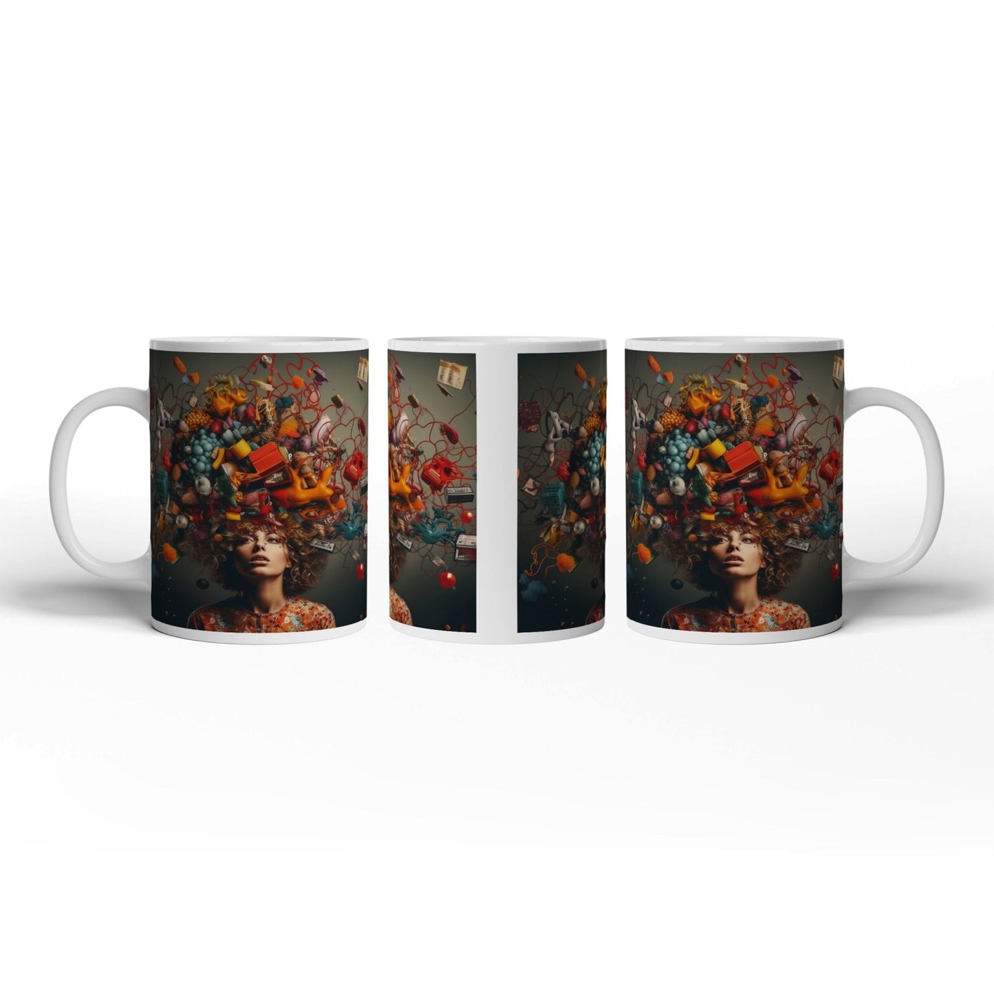 Motivtasse Gedankenchaos als leuchtendes Feuerwerk der Fantasie. - deyoli