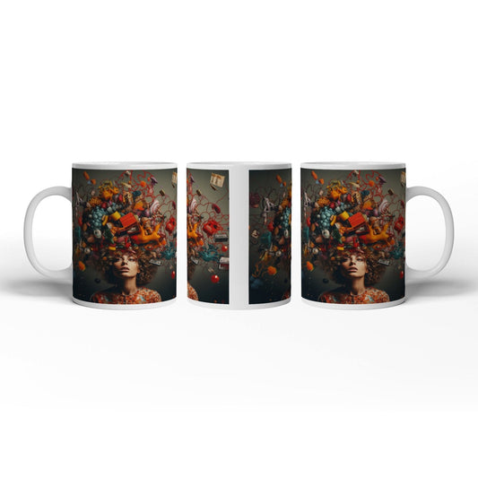 Motivtasse Gedankenchaos als leuchtendes Feuerwerk der Fantasie. - deyoli
