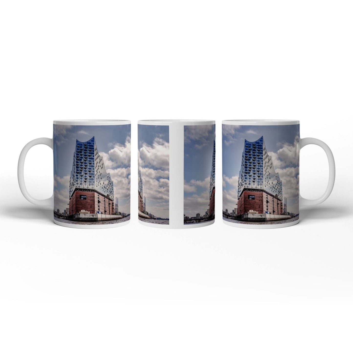 Motivtasse Gläserne Wellen – die Elbphilharmonie am Hafenrand. - deyoli