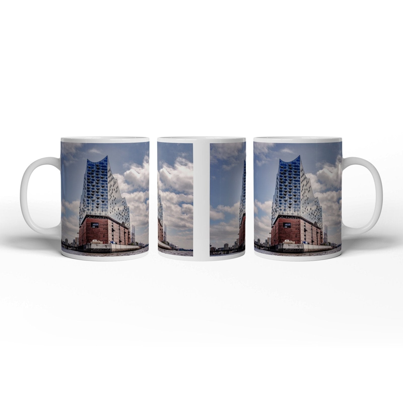 Motivtasse Gläserne Wellen – die Elbphilharmonie am Hafenrand. - deyoli