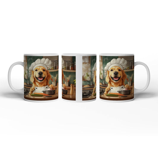Motivtasse Golden Retriever kocht mit Herz und guter Laune. - deyoli