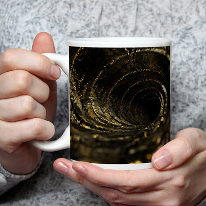 Motivtasse Goldene Spirale – der Abgrund flüstert in Glanz. - deyoli