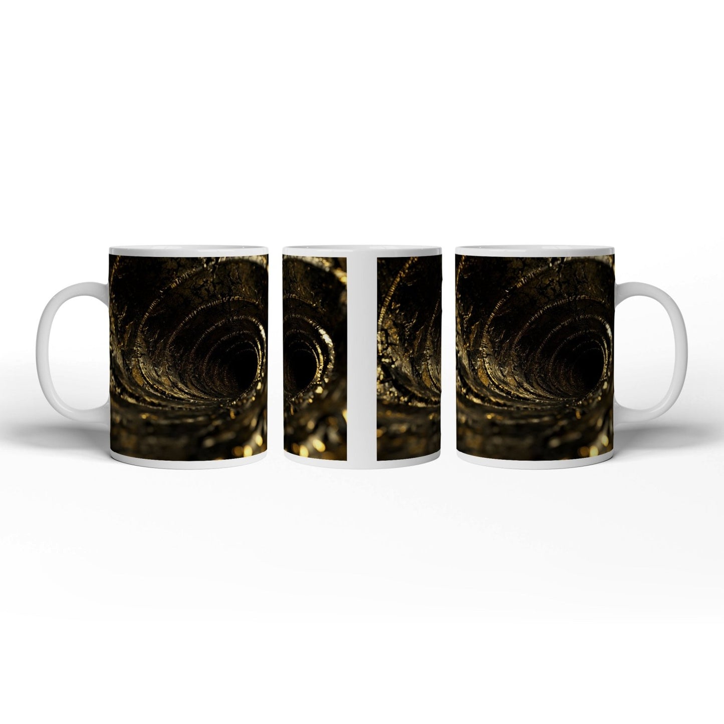 Motivtasse Goldene Spirale – der Abgrund flüstert in Glanz. - deyoli