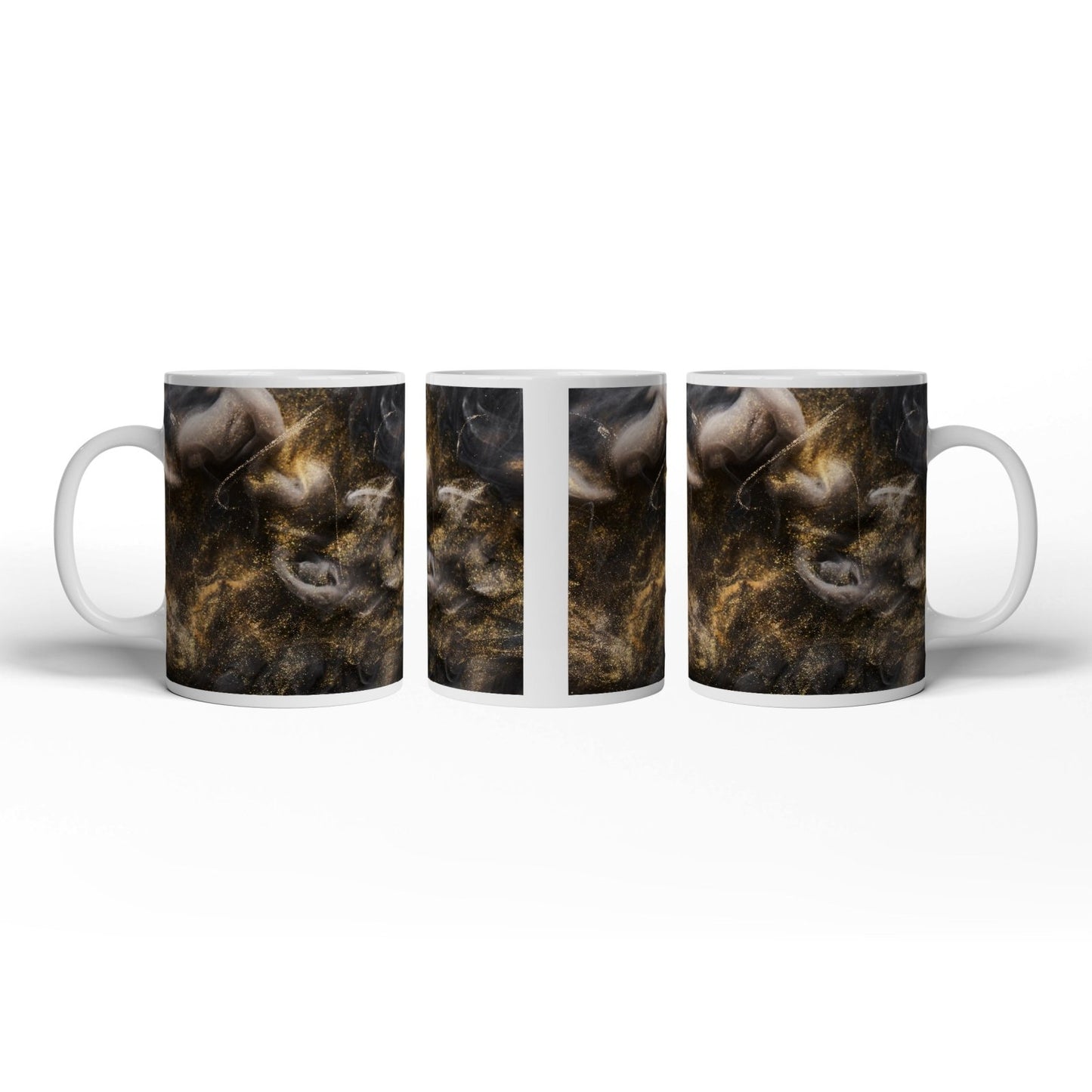 Motivtasse Goldner Nebel wirbelt durch das Dunkel der Träume. - deyoli