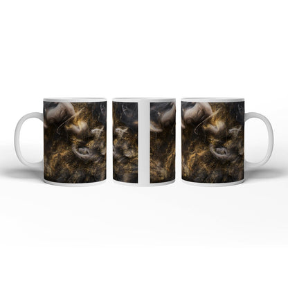 Motivtasse Goldner Nebel wirbelt durch das Dunkel der Träume. - deyoli