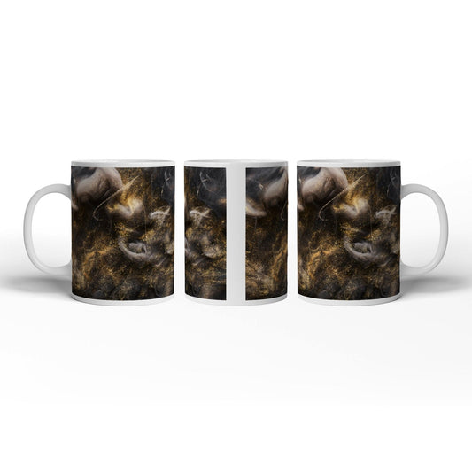 Motivtasse Goldner Nebel wirbelt durch das Dunkel der Träume. - deyoli