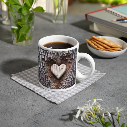 Motivtasse Handwerk der Natur – geschnitzte Liebe im Baumherz. - deyoli