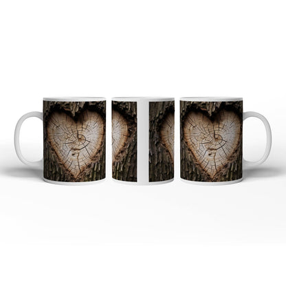 Motivtasse Herz aus Holz – verborgen im Kern des alten Baumes. - deyoli