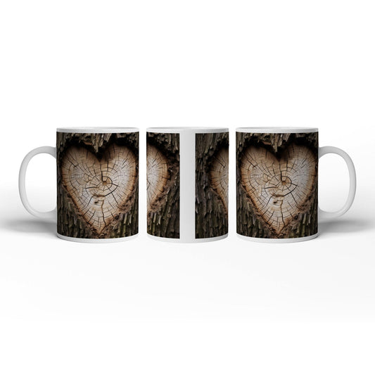 Motivtasse Herz aus Holz – verborgen im Kern des alten Baumes. - deyoli
