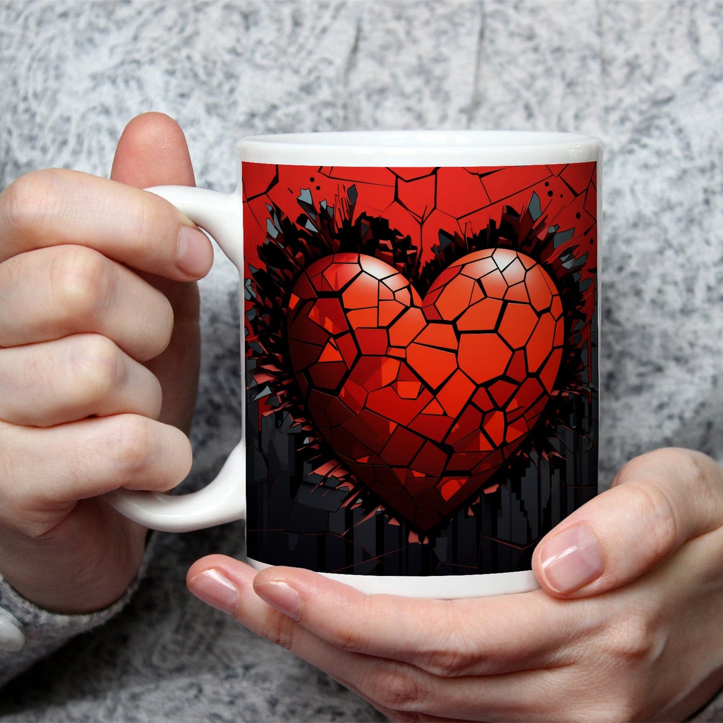 Motivtasse Herzexplosion in Rot – Liebe trifft auf Rebellion. - deyoli