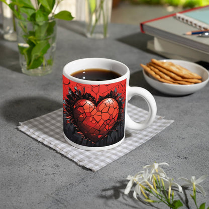 Motivtasse Herzexplosion in Rot – Liebe trifft auf Rebellion. - deyoli