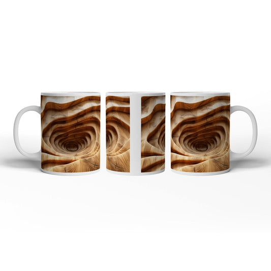 Motivtasse Holzlandschaft mit spiralförmiger Tiefe – sanft und geheimnisvoll. - deyoli