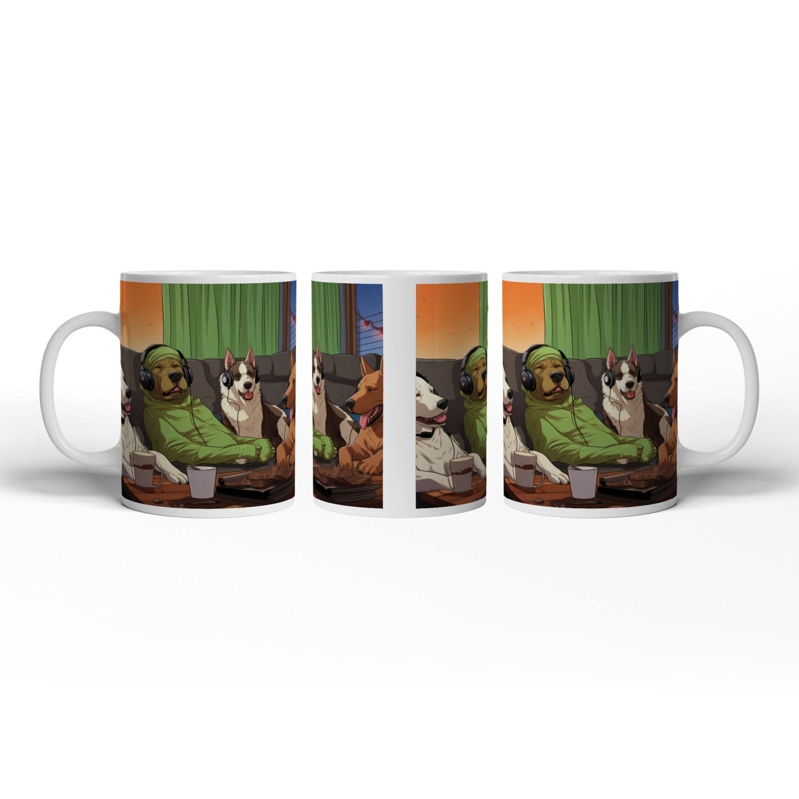 Motivtasse Hundeclique im Gaming - Fieber – Headsets, Snacks, Teamgeist. - deyoli