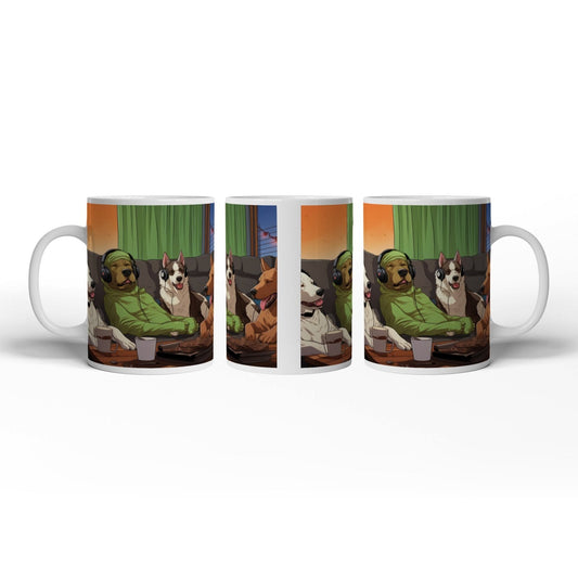 Motivtasse Hundeclique im Gaming - Fieber – Headsets, Snacks, Teamgeist. - deyoli