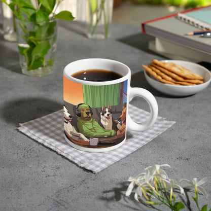 Motivtasse Hundeclique im Gaming - Fieber – Headsets, Snacks, Teamgeist. - deyoli