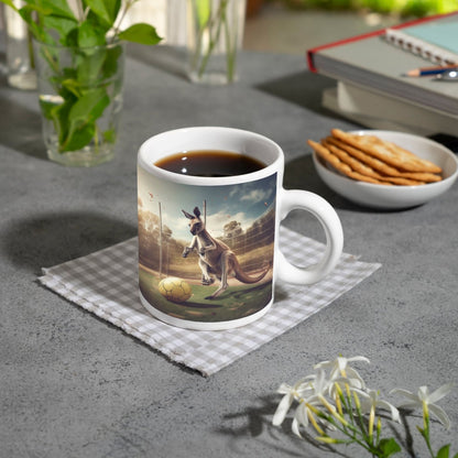 Motivtasse Känguru am Ball – Dynamik trifft Spielfreude. - deyoli