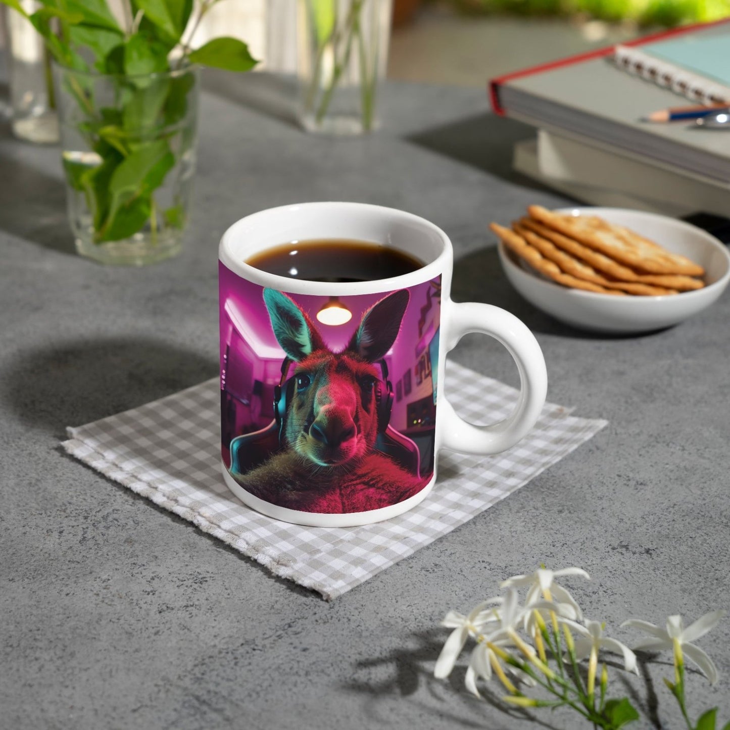 Motivtasse Känguru - Zock – bereit für jedes virtuelle Rennen. - deyoli