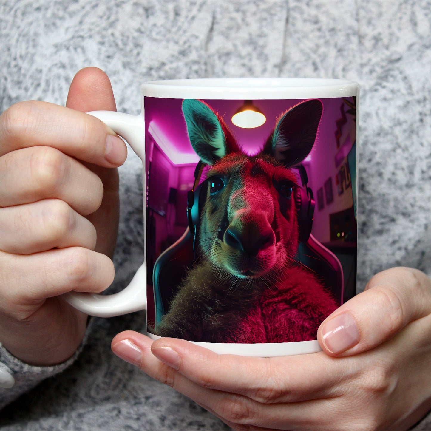 Motivtasse Känguru - Zock – bereit für jedes virtuelle Rennen. - deyoli