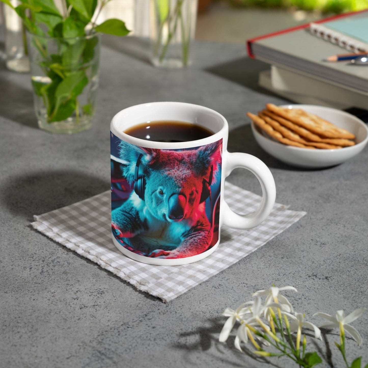 Motivtasse Koala im Fokus – Gaming ist hier kein Spiel, sondern Kunst. - deyoli