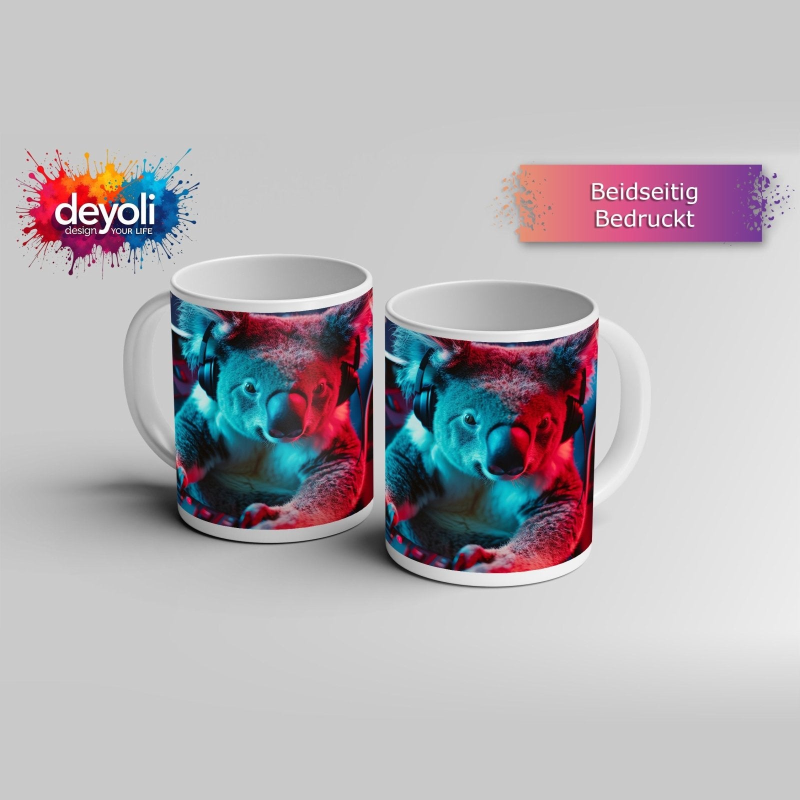 Motivtasse Koala im Fokus – Gaming ist hier kein Spiel, sondern Kunst. - deyoli