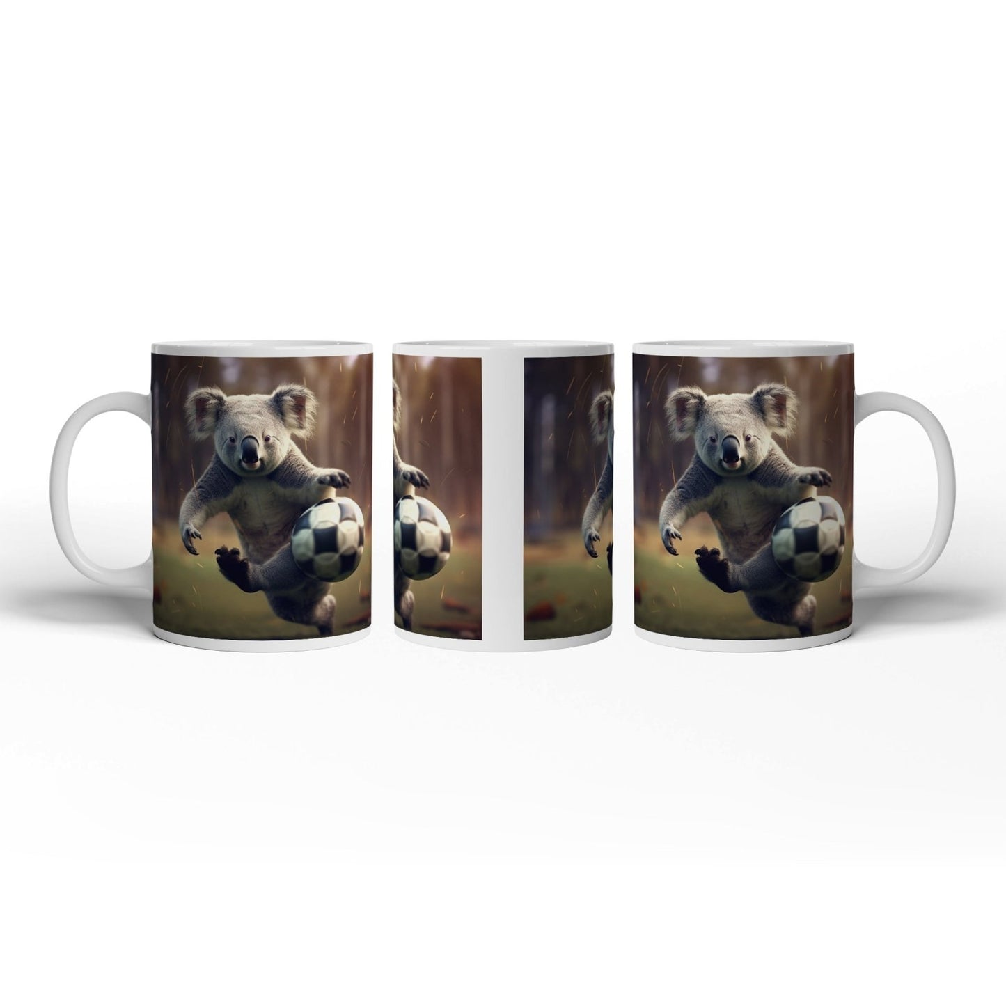 Motivtasse Koala - Kick – wild entschlossen auf dem Spielfeld. - deyoli