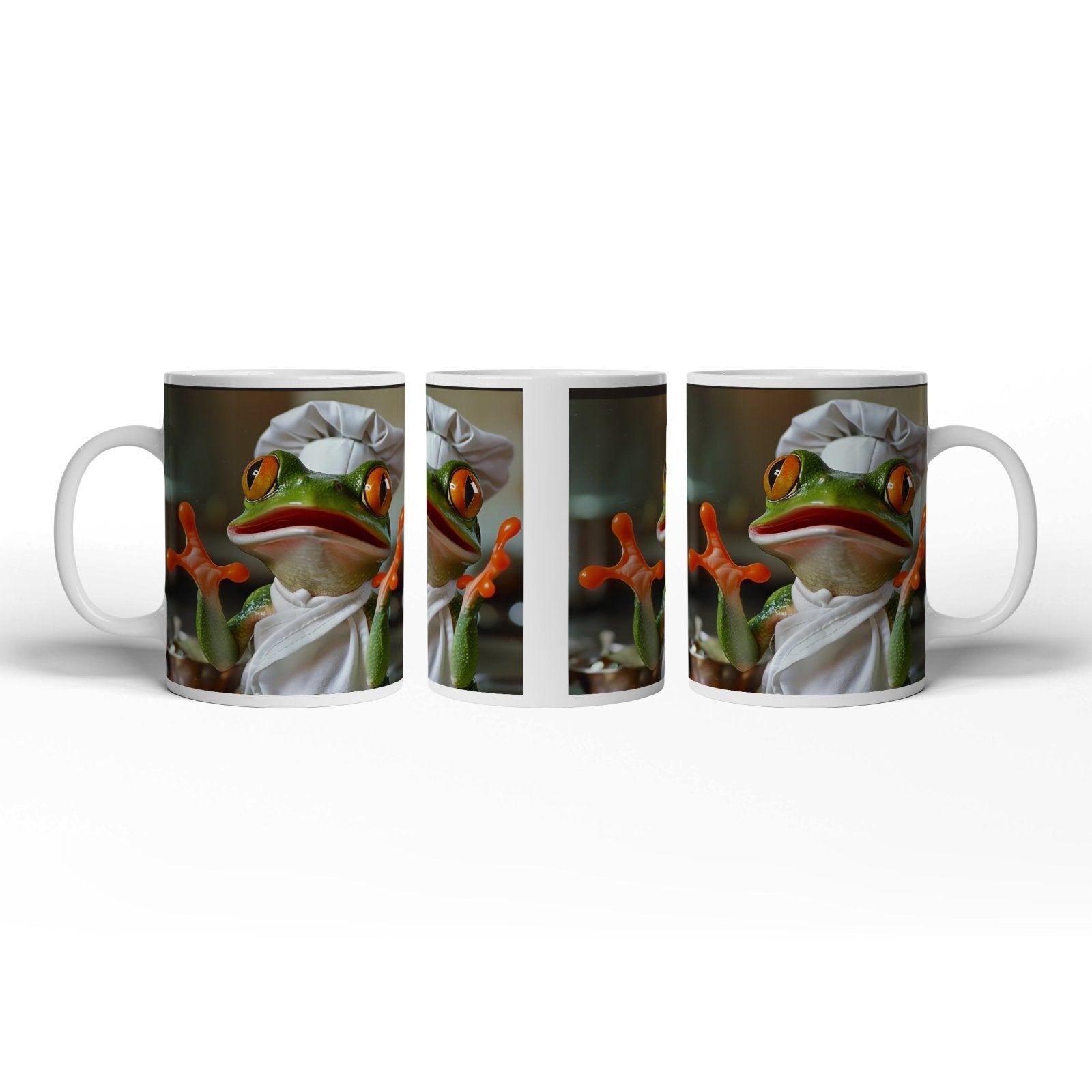 Motivtasse Kochender Frosch in Aktion – ein Sprung ins Aroma. - deyoli