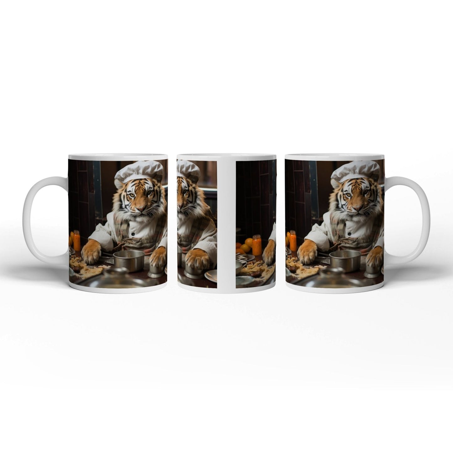 Motivtasse König der Küche – der Tiger kocht mit majestätischem Blick. - deyoli