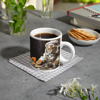 Motivtasse König der Küche – der Tiger kocht mit majestätischem Blick. - deyoli