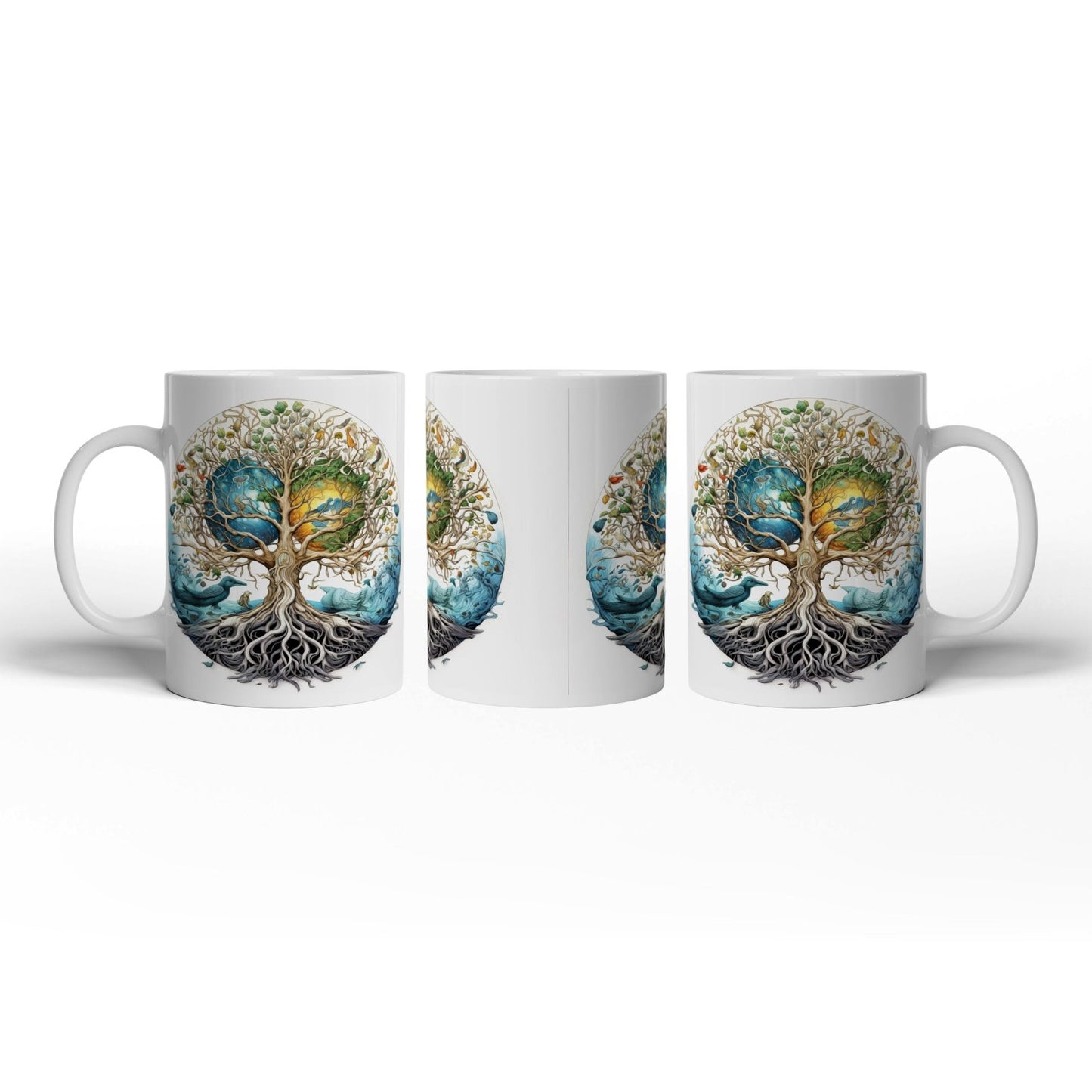 Motivtasse Kosmischer Lebensbaum, verwoben mit Himmel und Erde. - deyoli