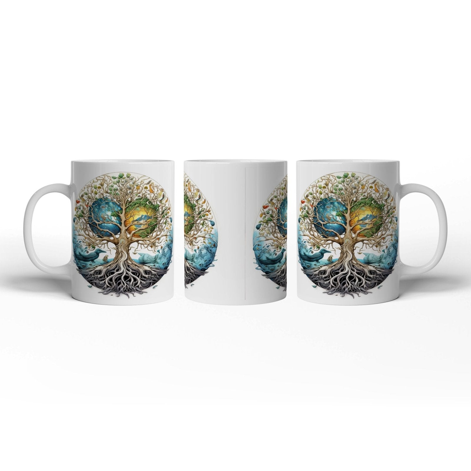 Motivtasse Kosmischer Lebensbaum, verwoben mit Himmel und Erde. - deyoli
