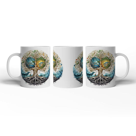 Motivtasse Kosmischer Lebensbaum, verwoben mit Himmel und Erde. - deyoli