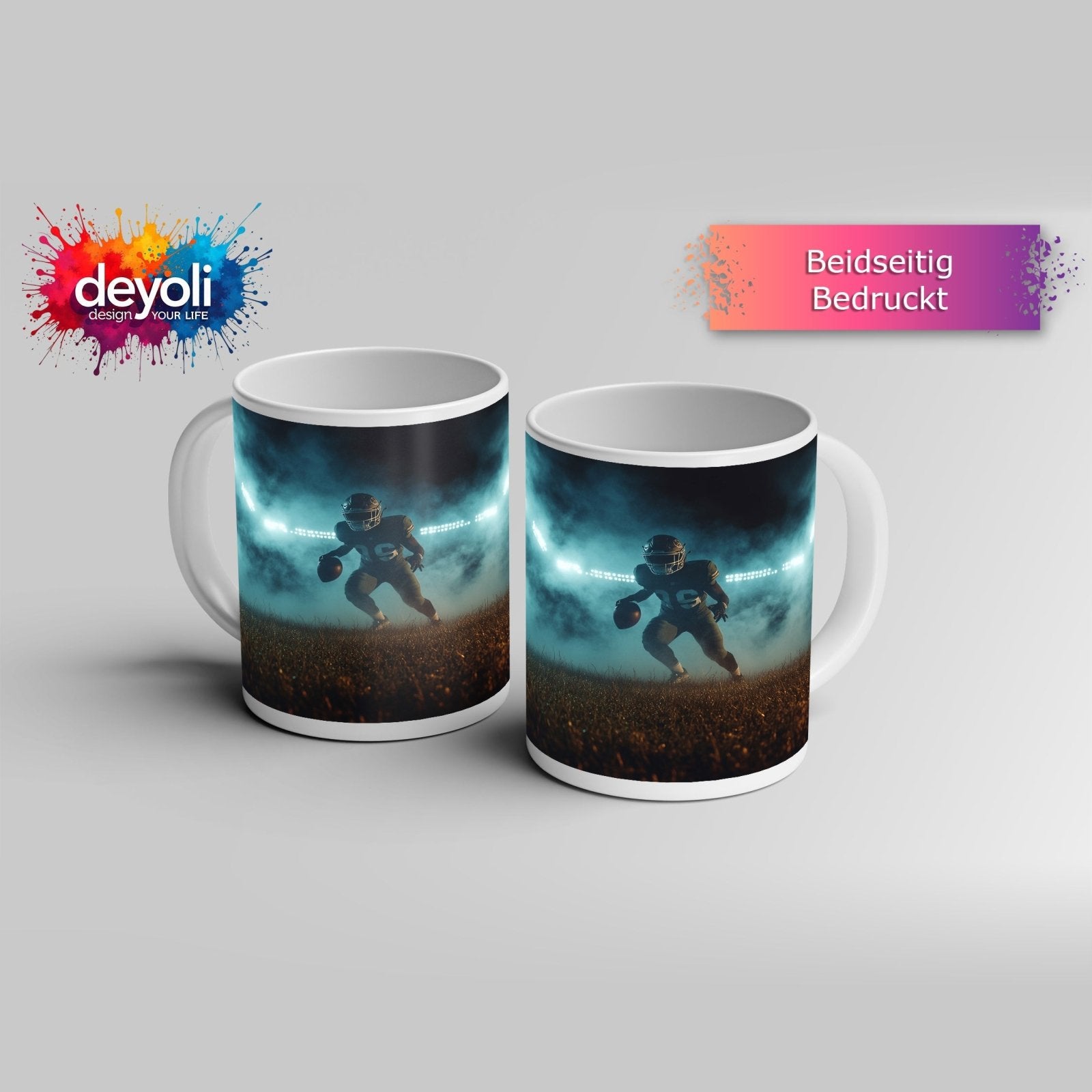 Motivtasse Kraft in Bewegung – ein Moment vor dem großen Spiel. - deyoli