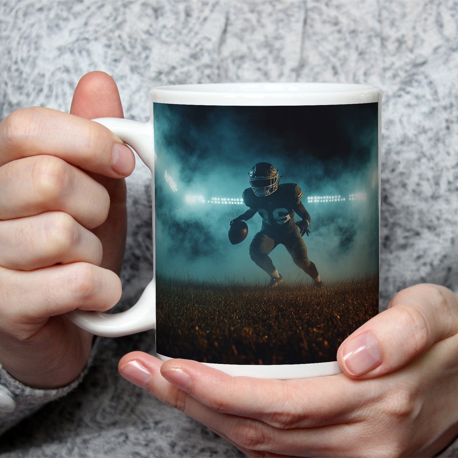Motivtasse Kraft in Bewegung – ein Moment vor dem großen Spiel. - deyoli