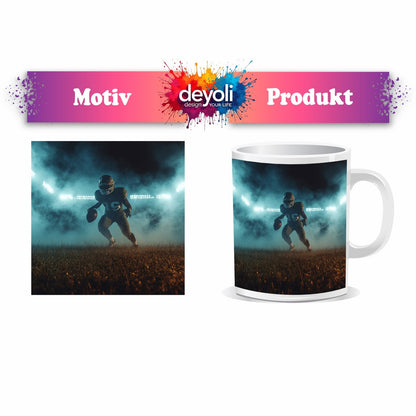 Motivtasse Kraft in Bewegung – ein Moment vor dem großen Spiel. - deyoli