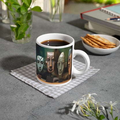 Motivtasse Kunstvolle Masken erzählen Geschichten in stiller Präsenz. - deyoli