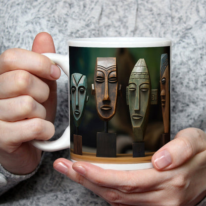 Motivtasse Kunstvolle Masken erzählen Geschichten in stiller Präsenz. - deyoli